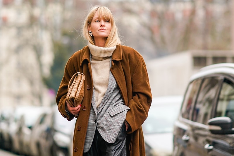 Turtle Neck Sweater and Coat Street Style
