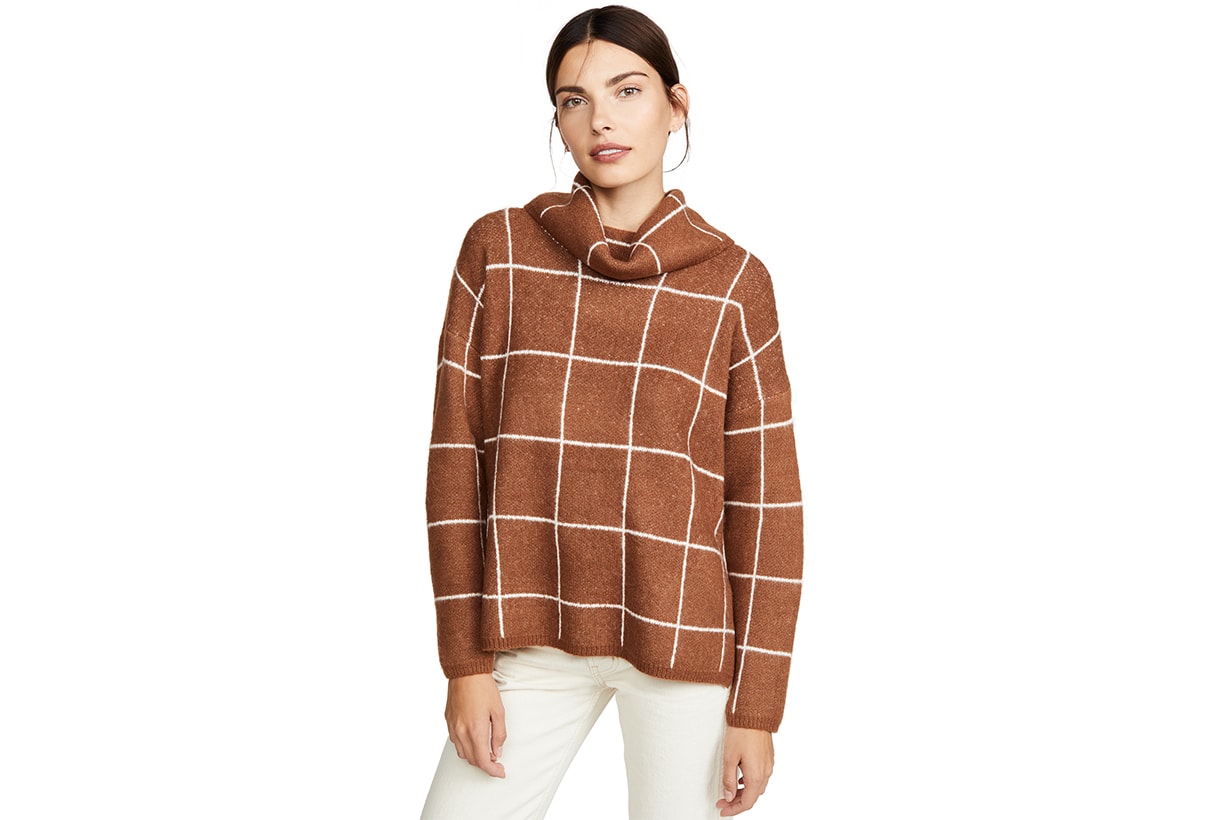 Line & Dot Check Sweater