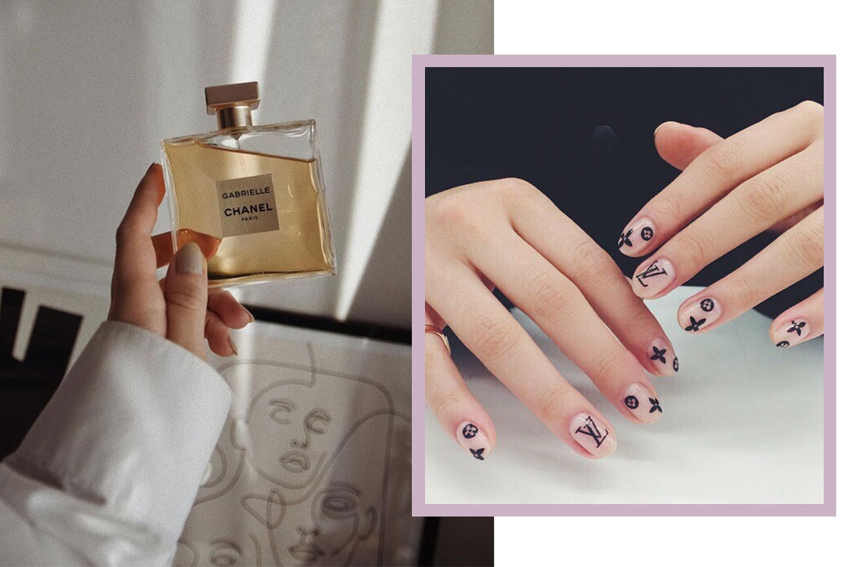Chanel Perfume Bottle and Nail Art