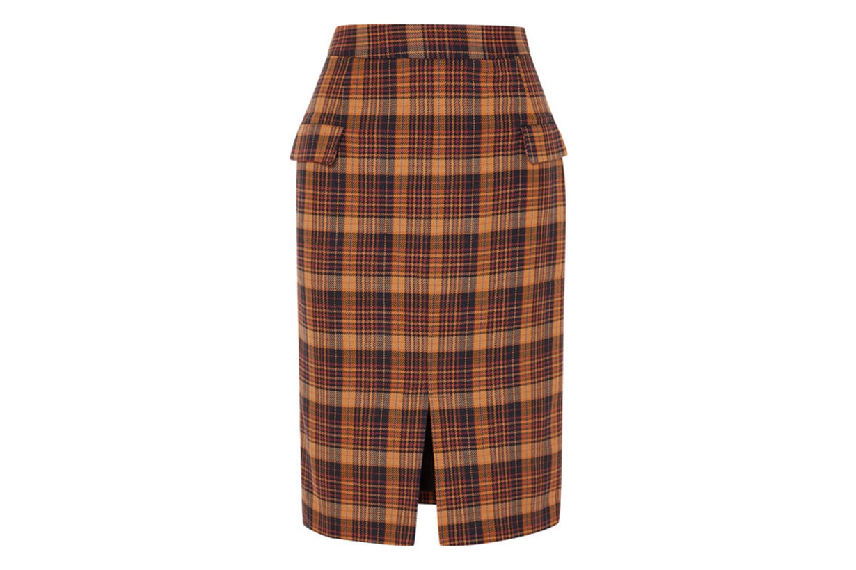 Maine Checked Cotton-blend Pencil Skirt