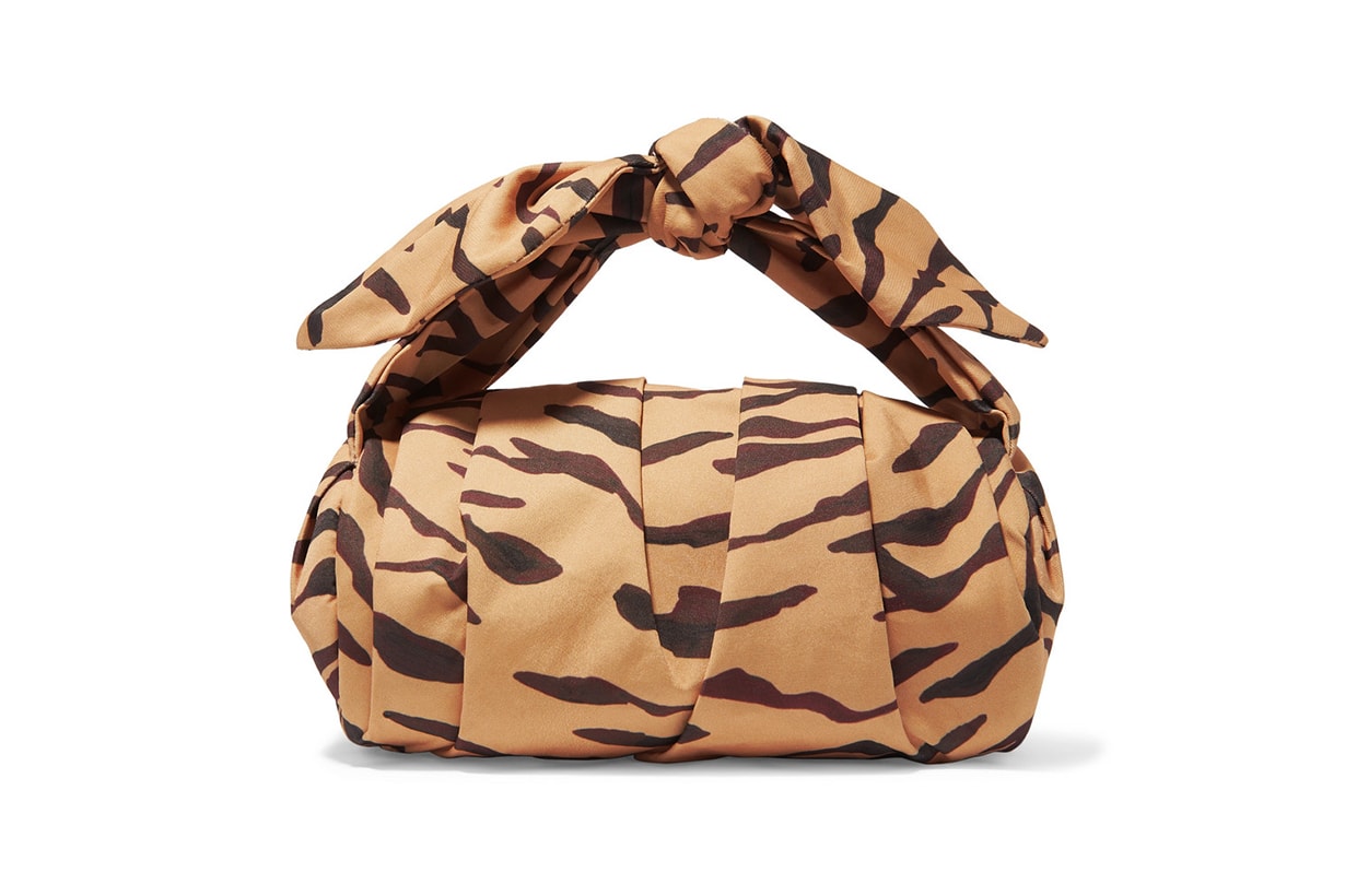 Nane Tiger-print Satin-twill Tote