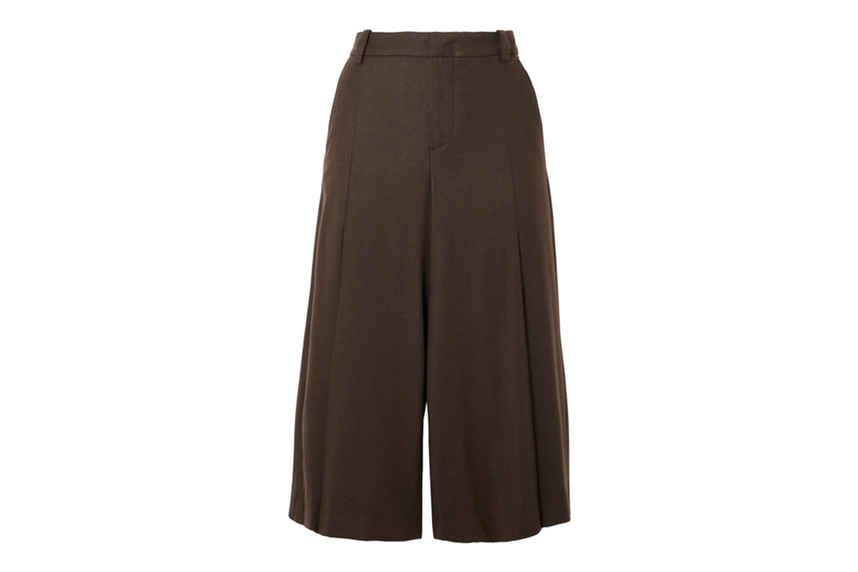 Pleated Twill Culottes