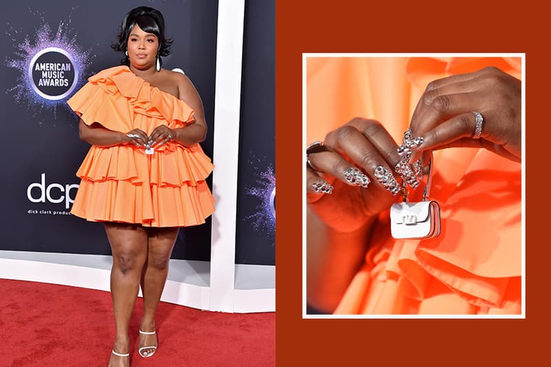 amas 2019 lizzo red carpet valentino micro bag