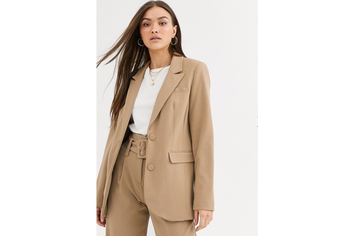 Warehouse Crepe Blazer in Camel