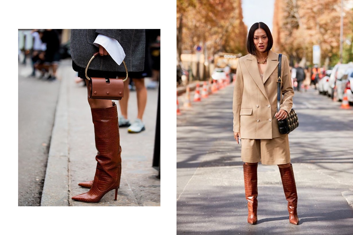 Brown Cocr Effect Boots Street Style