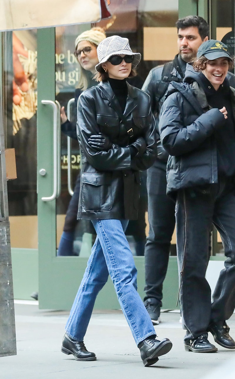 Celebrities Style Leather Outfits