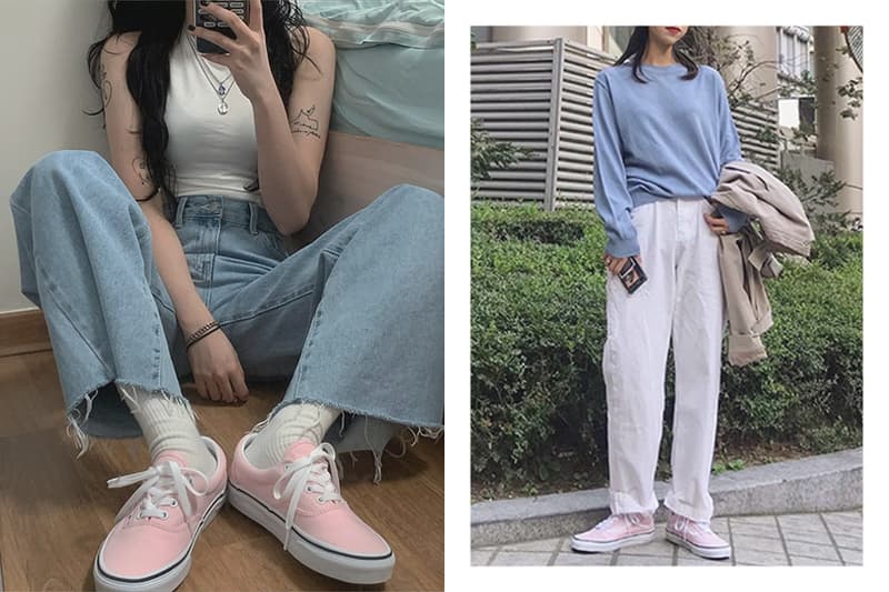 Korean Girl Pink Vans Sneaker