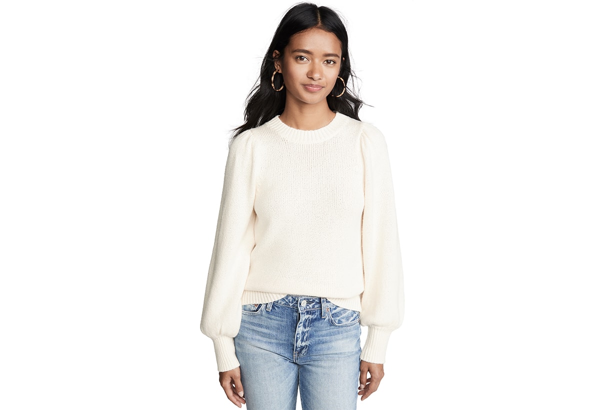 525 America Puff Sleeve Crew Sweater 