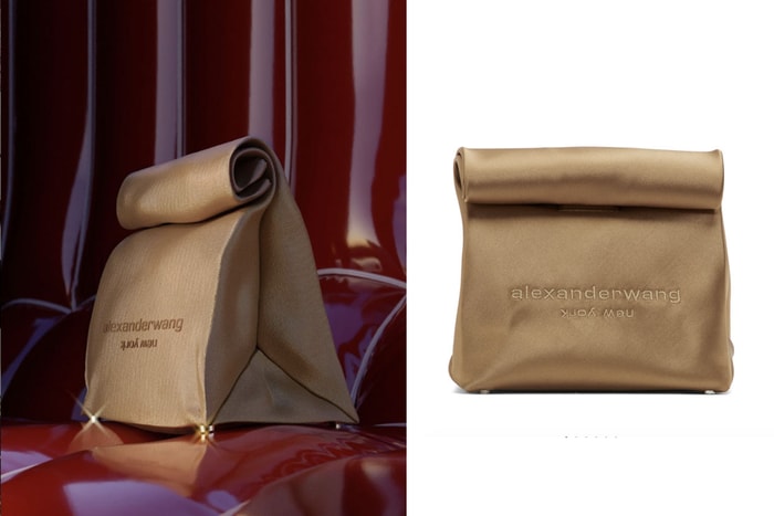 Foodie 必備的「午餐手拿包」！Alexander Wang 推出奢華又時尚的緞面紙袋形手袋