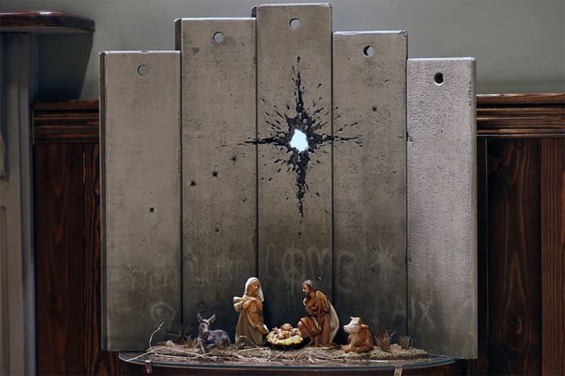 banksy scar of bethlehem nativity scene walled off hotel
