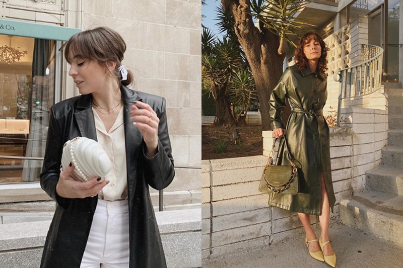colored leather coat