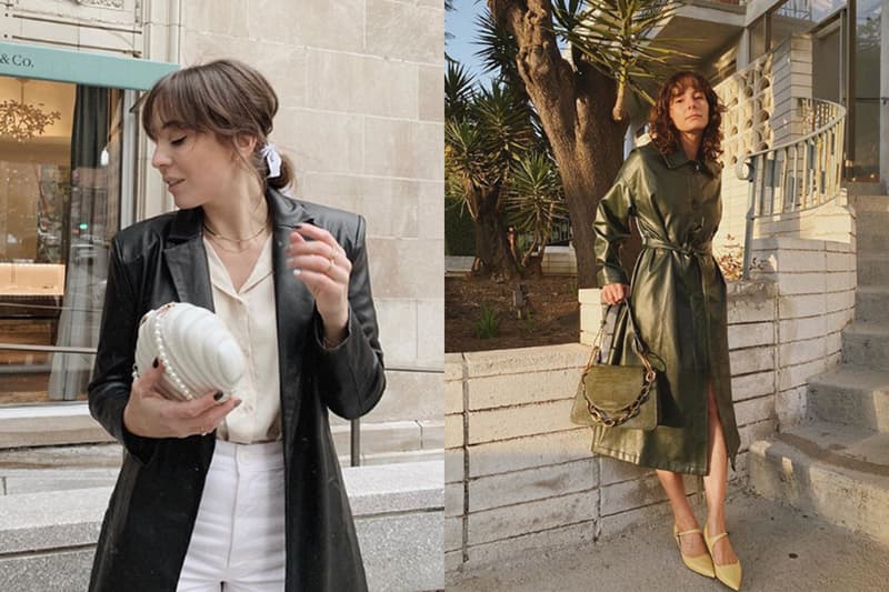colored leather coat