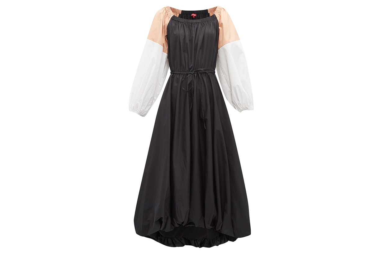 Colour-block Cotton-blend Midi Dress