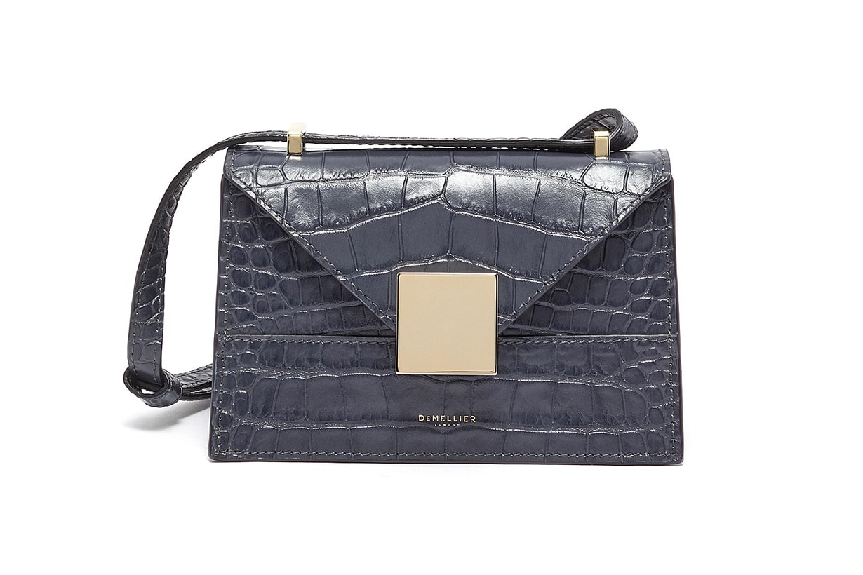 DeMellier Mini Copenhagen Croc-embossed Crossbody Bag