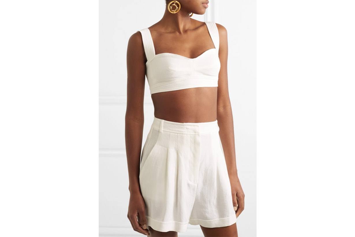 Edfu Cropped Linen Top