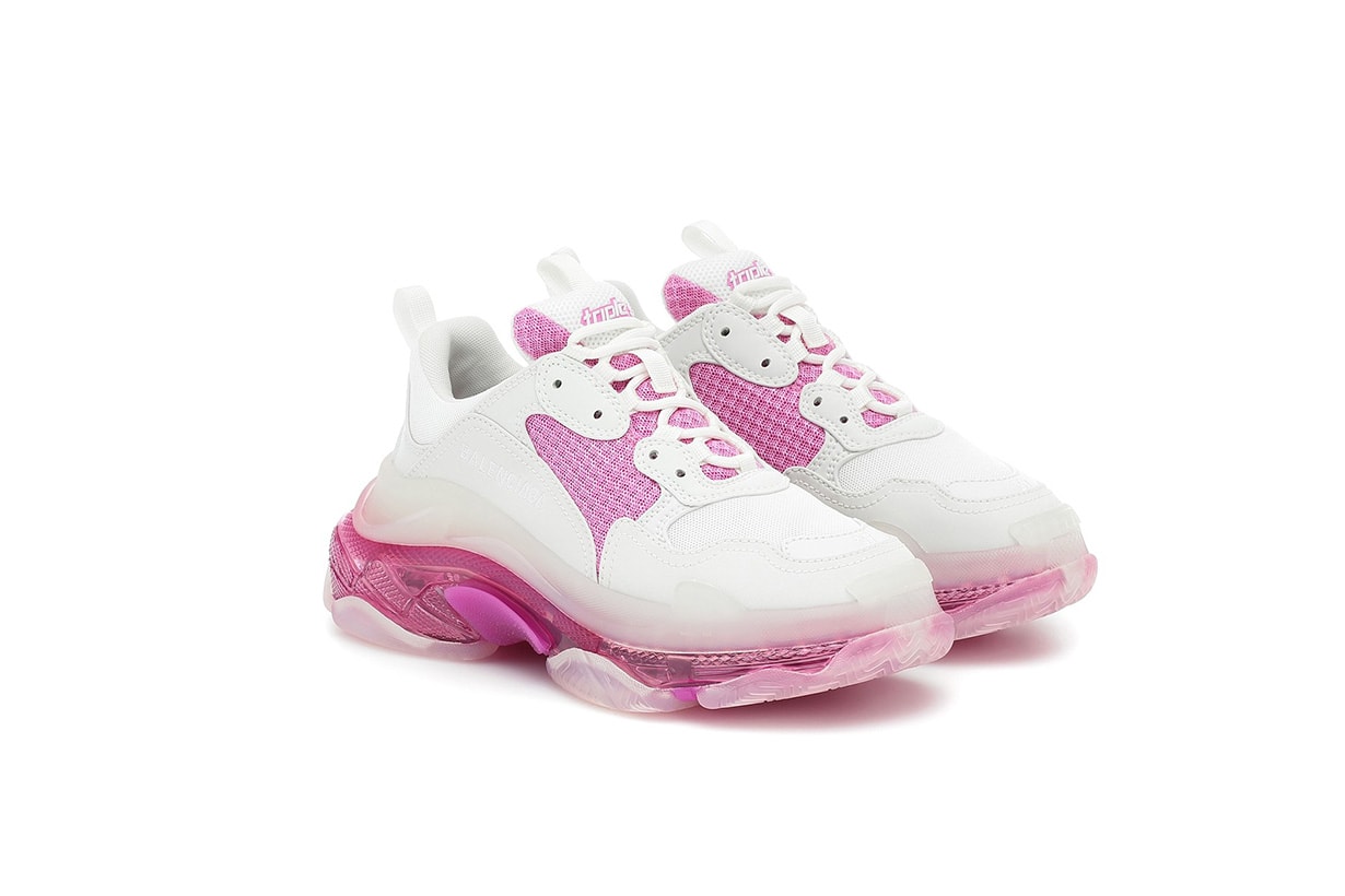 balenciaga triple s chunky sneakers white pink pre spring 2020 release
