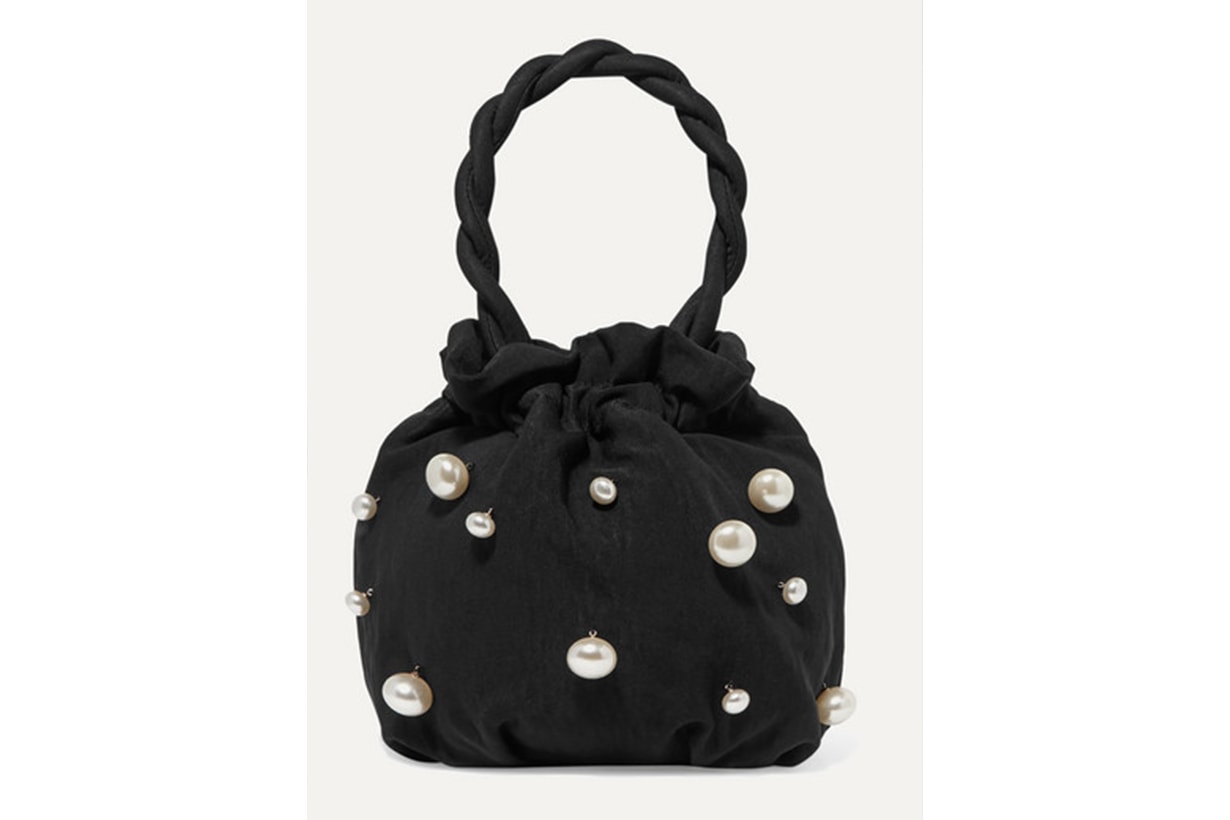 Grace Faux Pearl-embellished Twill Tote