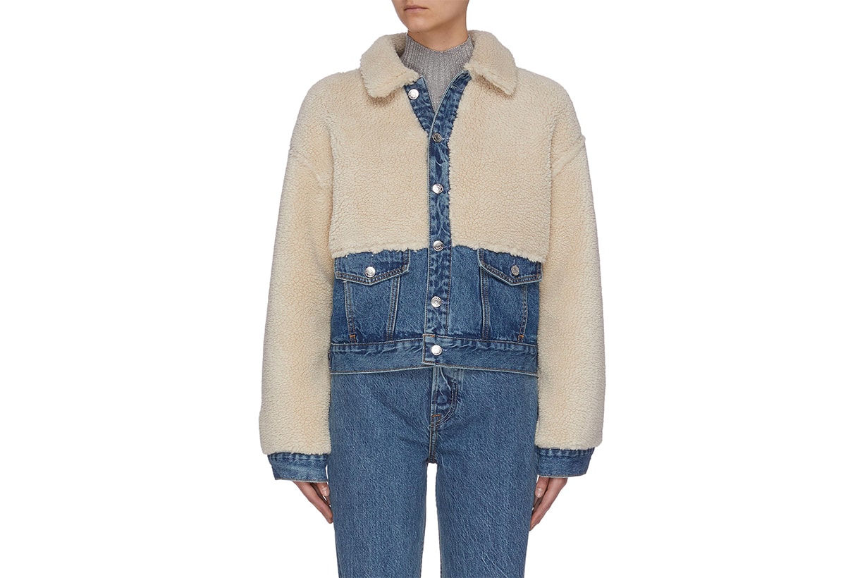 GRLFRND 'MIYA' Shearling Panel Denim Jacket