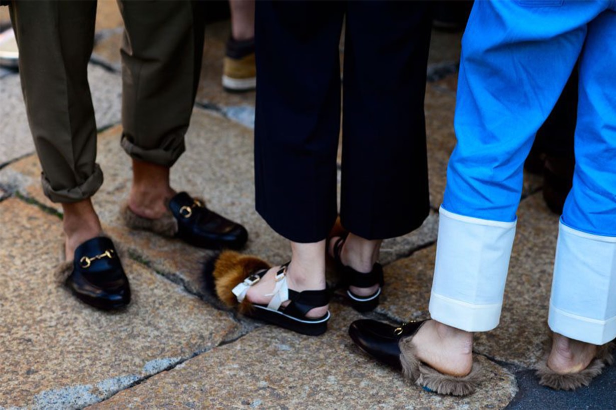 Gucci Fur Loafers Street Style