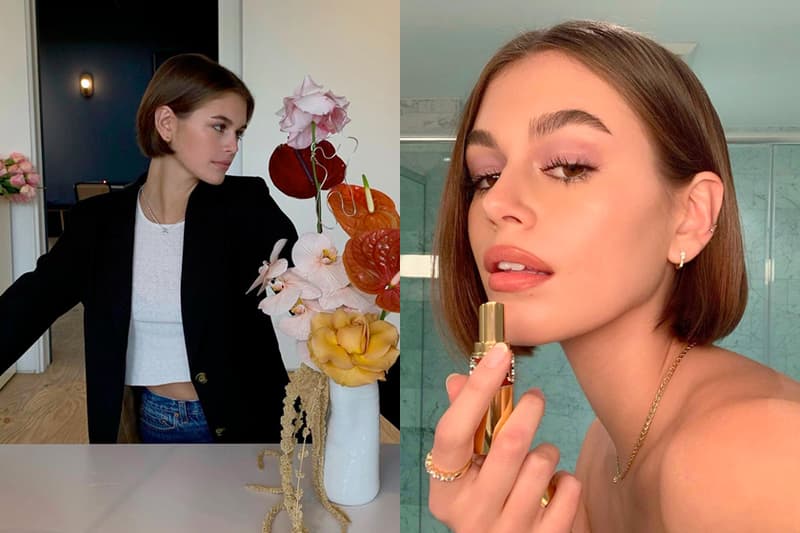 kaia gerber short hair new style a-line ref