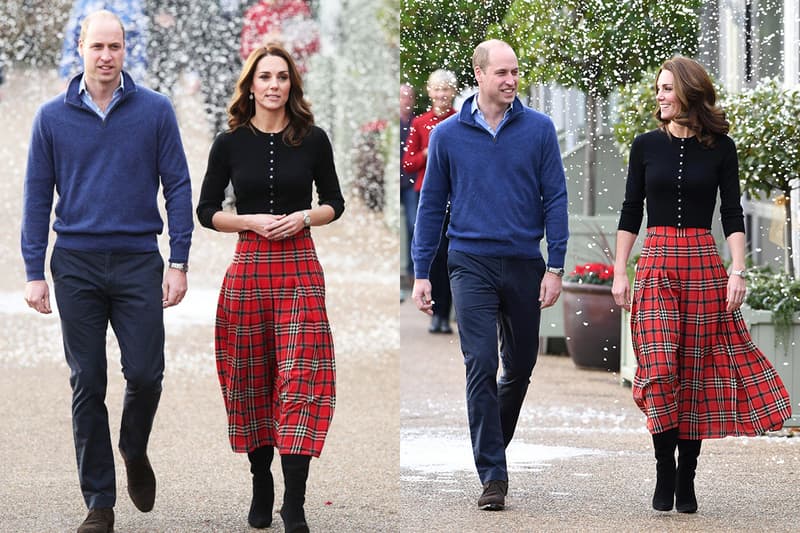 Kate Middleton Christmas 2019 Christmas party style festive style Prince William Prince George Princess Charlotte Prince Louis British Royal Family Buckingham Palace Emilia Wickstead's 'Anni' dress