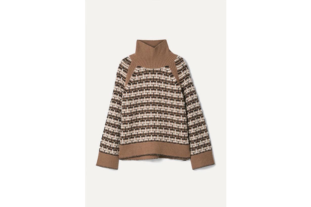 Lygos Intarsia Merino Wool-blend Turtleneck Sweater