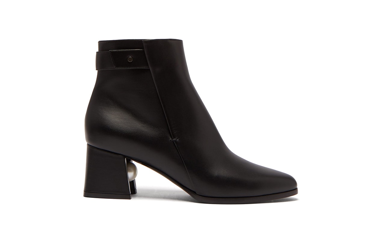 Miri Faux Pearl-embellished Leather Ankle Boots