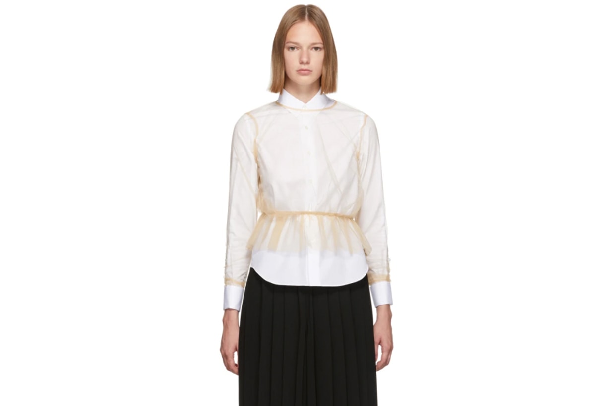 Noir Kei Ninomiya Beige Tulle Blouse