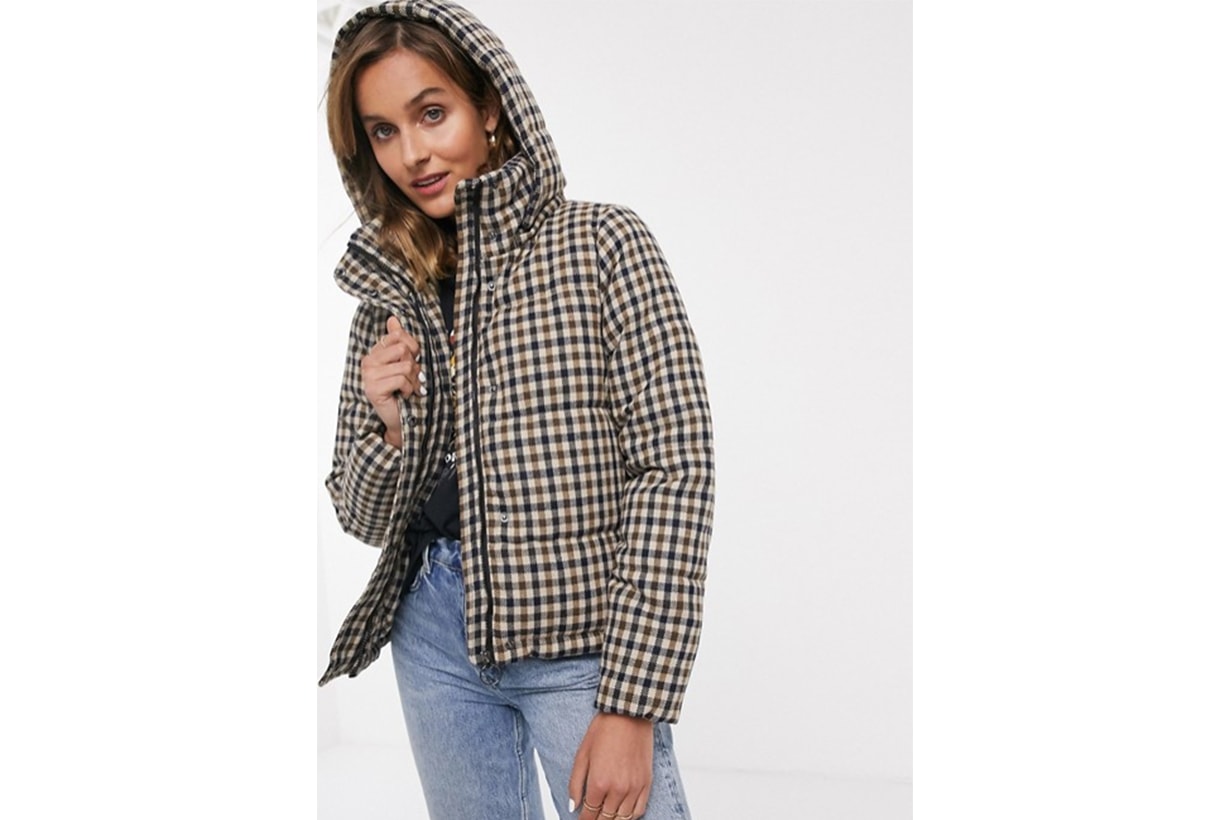 Only Check Padded Short Jacket