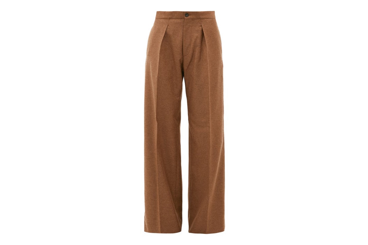 Pleated Wide-leg Felted-twill Trousers
