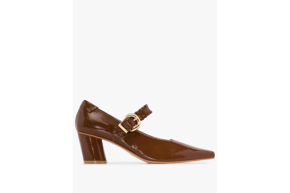 Reike Nen Brown 60 Patent Leather Mary Jane Pumps