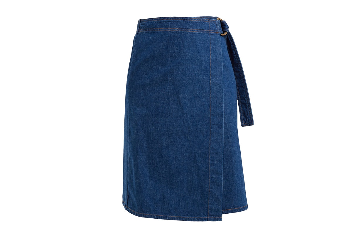Ria Cotton-chambray Wrap Skirt
