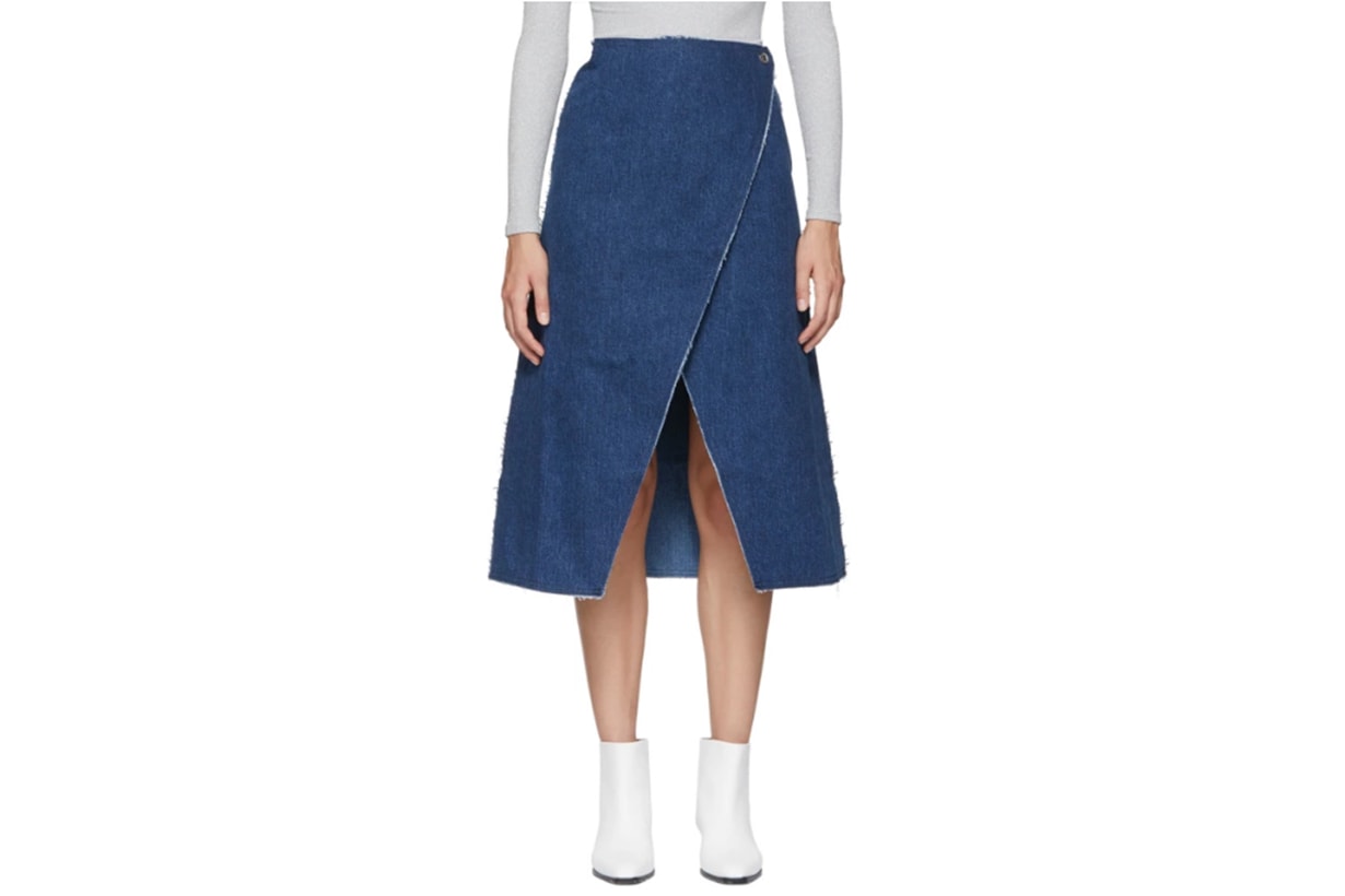 Simon Miller Indigo Denim Wrap Skirt