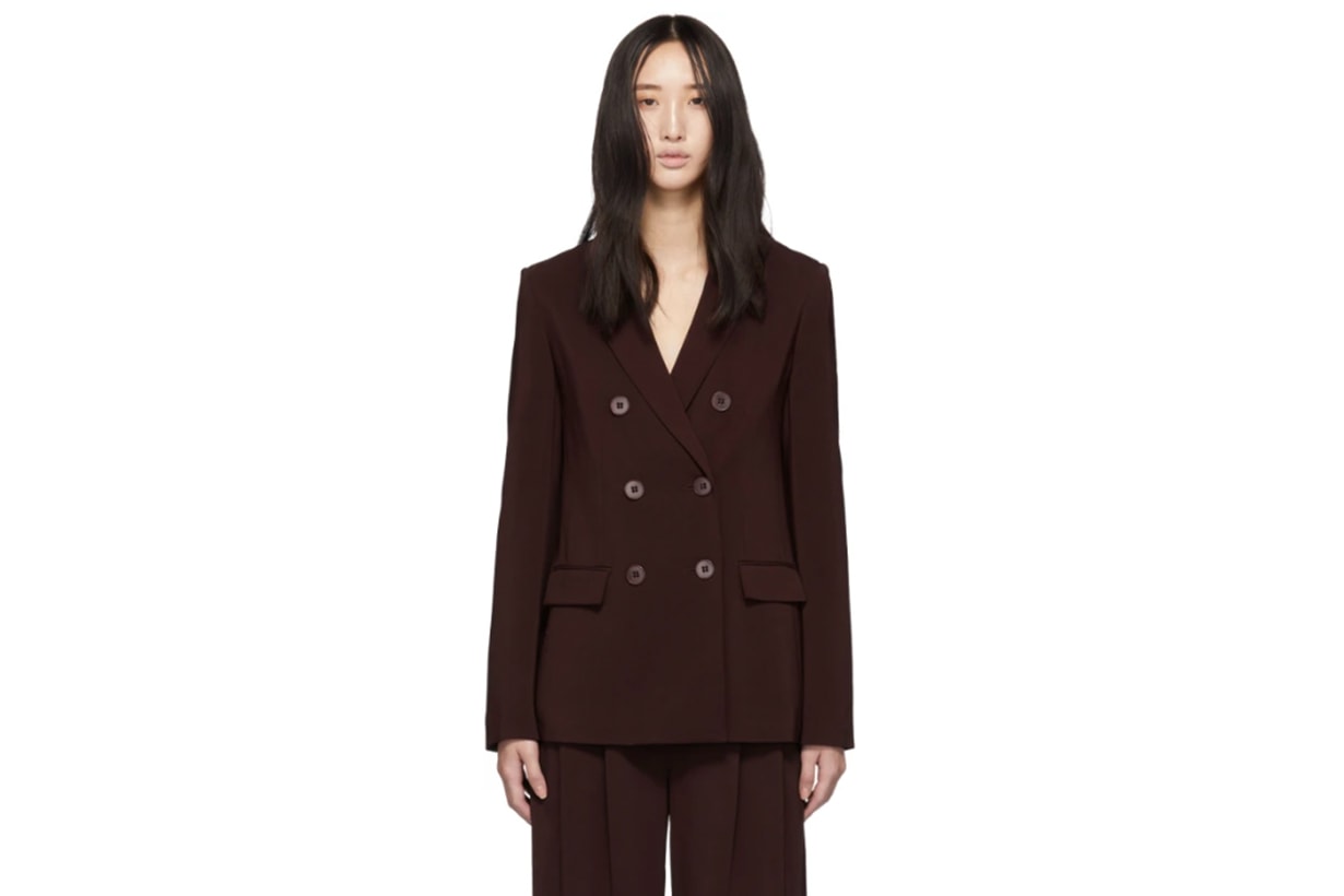 Tibi Burgundy Steward Blazer