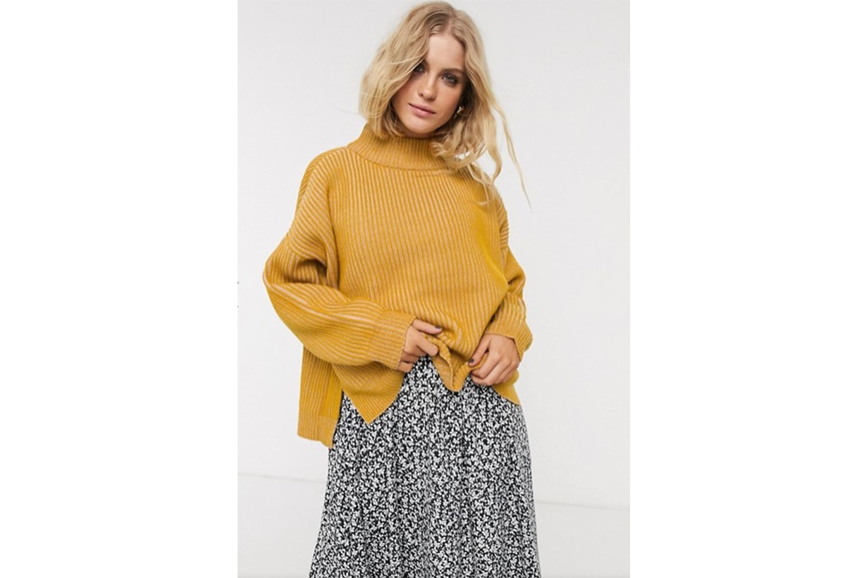 Topshop Oversized Jumper in Mustard