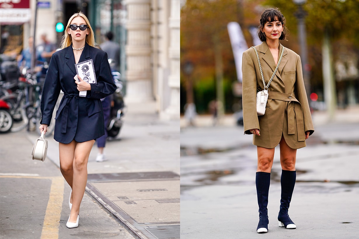 blazer jacket dress street style 