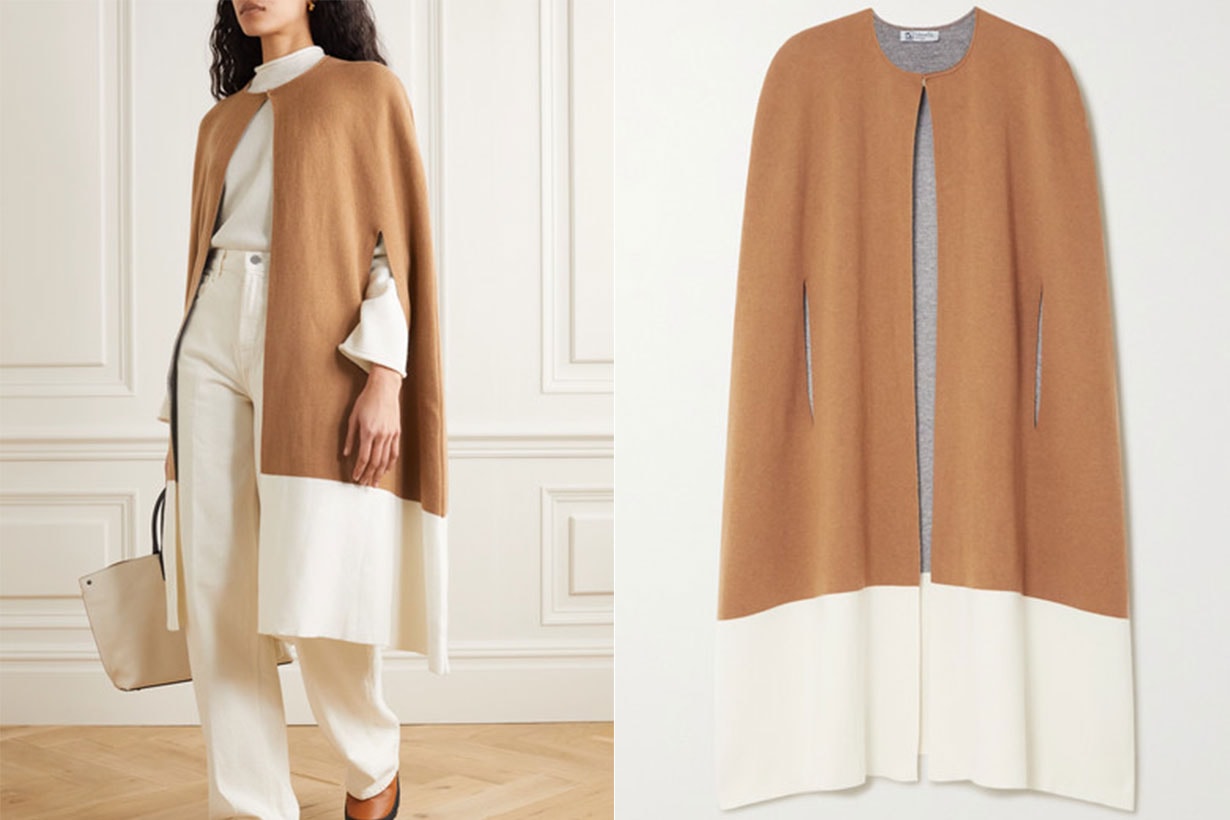 Two-tone Stretch-cashmere Cape