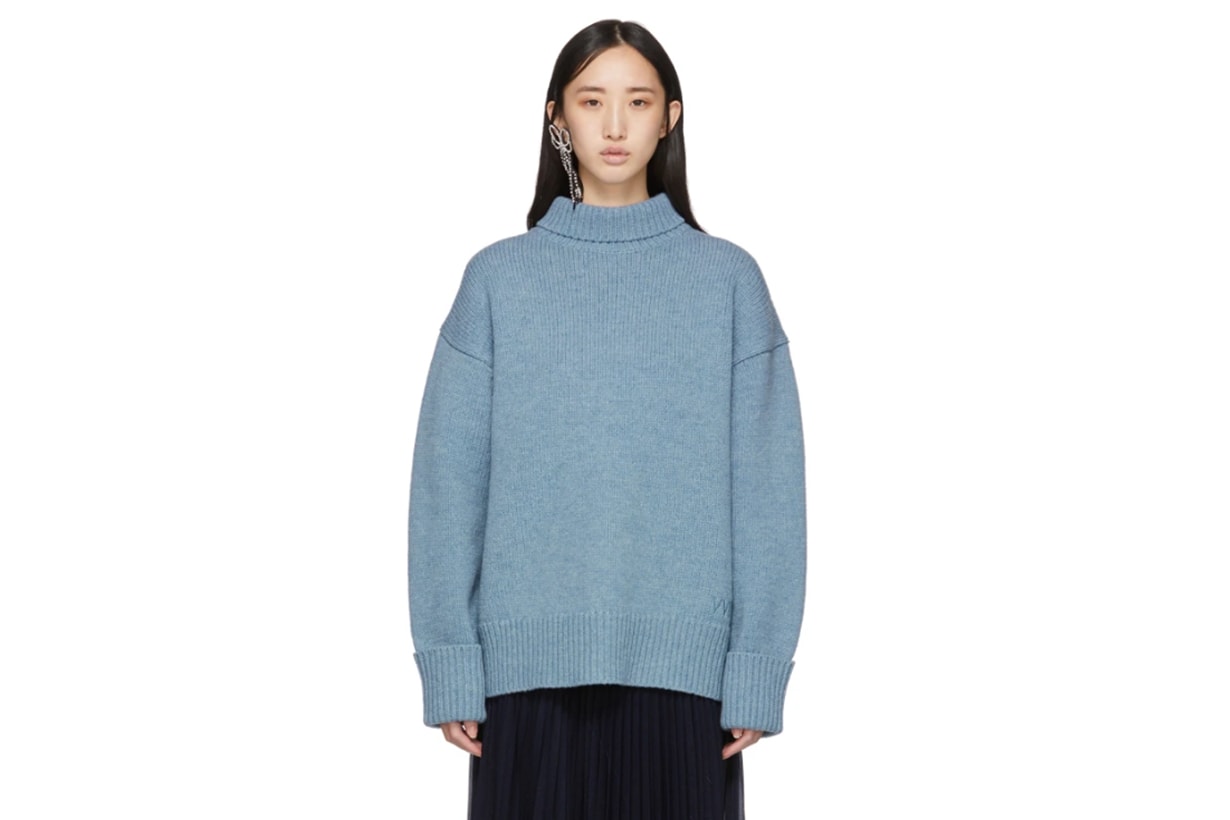 Victoria Victoria Beckham Blue Oversized Turtleneck