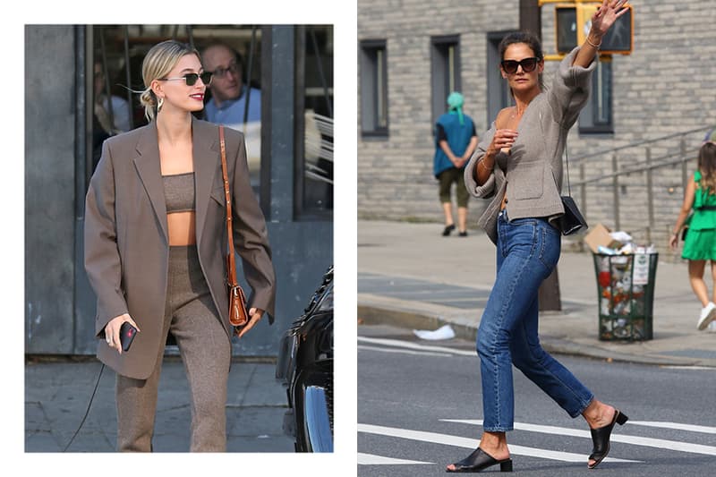 Hailey Bieber Cashmere Bra Celebrities Outfit Street Snap