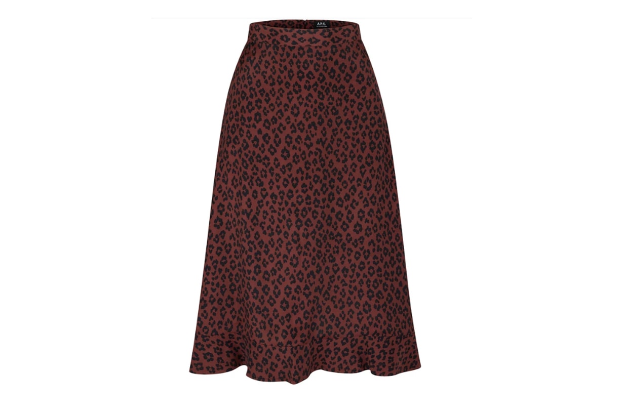 A.P.C. Adena Leopard Print Skirt