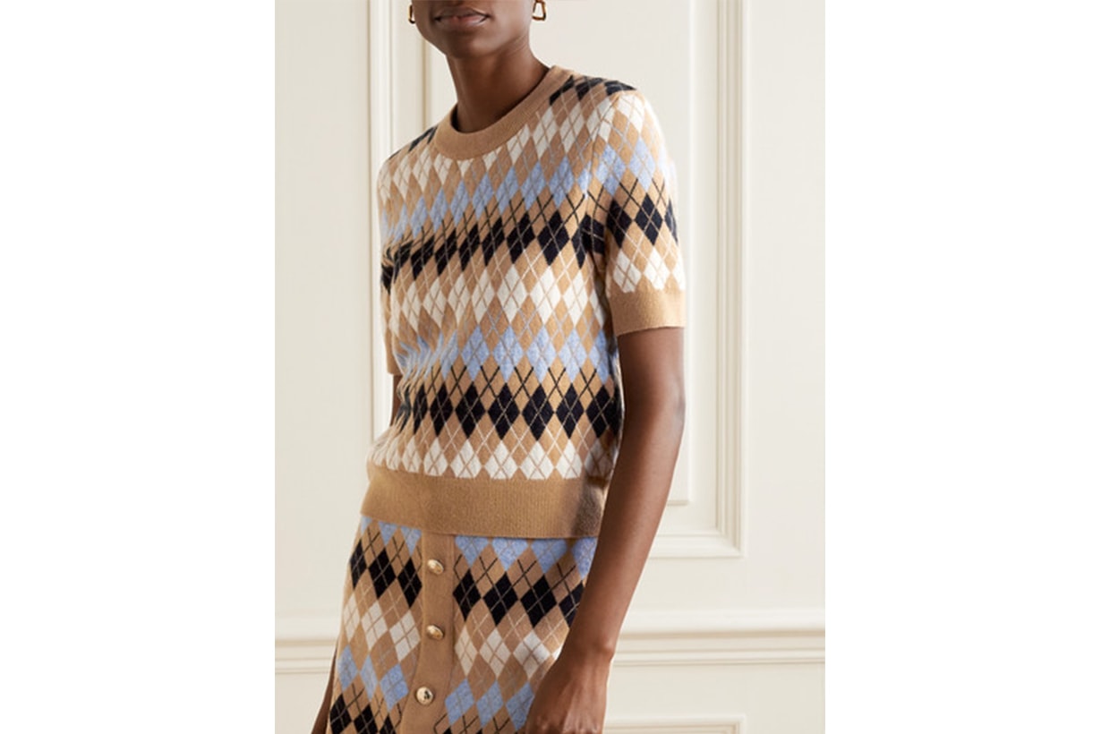 Argyle Wool-blend Top