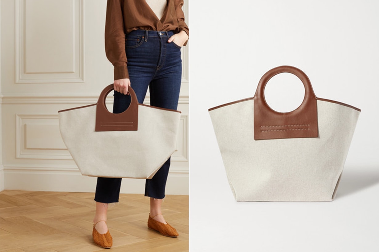 Cala Large Leather-trimmed Canvas Tote