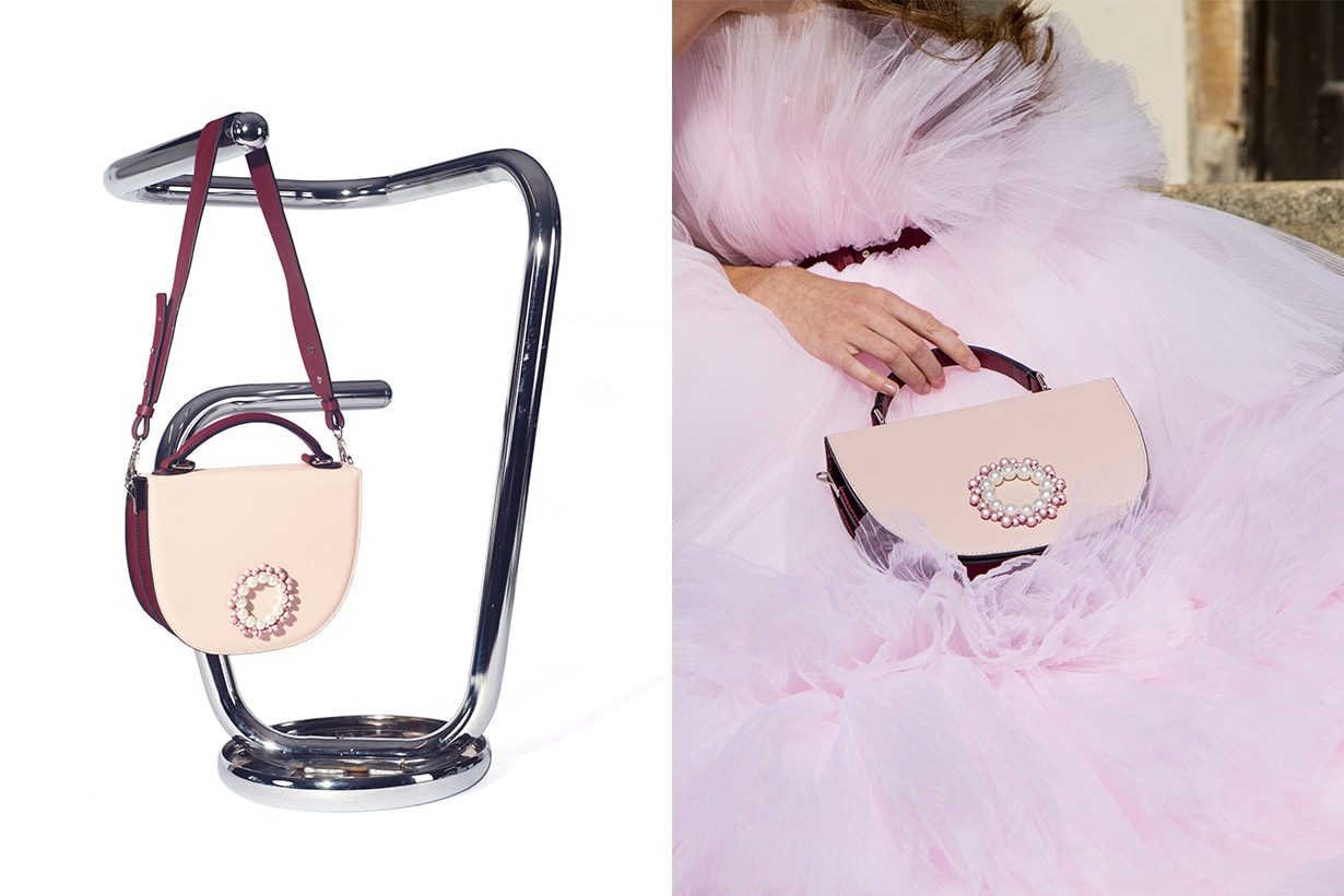Pink Handbag with Pearl Details
