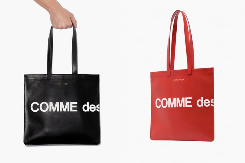 COMME des GARÇONS logo tote bag leather new where buy wallet