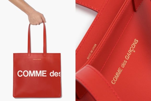 COMME des GARÇONS logo tote bag leather new where buy wallet