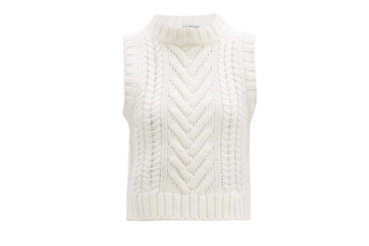 CECILIE BAHNSEN Madelyn cable-knit sleeveless sweater