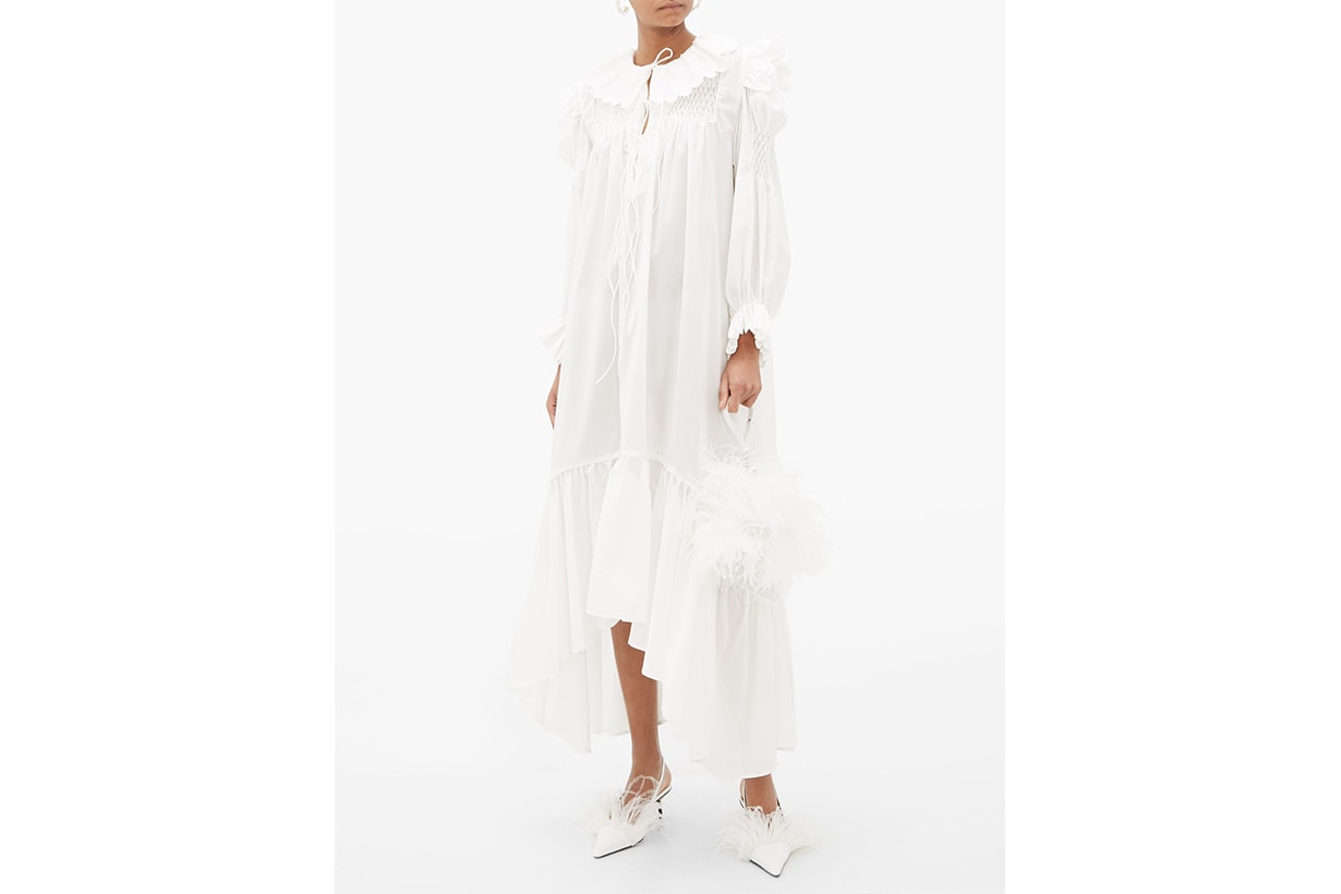 Defensia Scalloped Cotton-poplin Dress