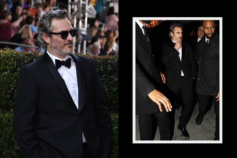 Joaquin phoenix suit red carpet eco friendly Stella mccartney