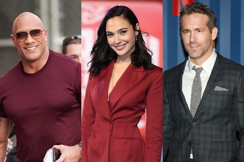 Gal Gadot Ryan Reynolds The Rock Dwayne Johnson netflix red notice