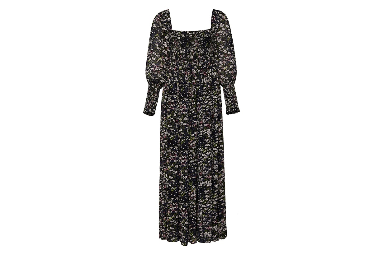 Ganni Floral-Print Georgette Maxi Dress